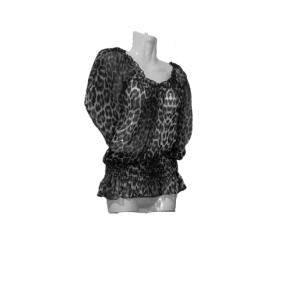 Animal print sheer top - Picture 2 of 5